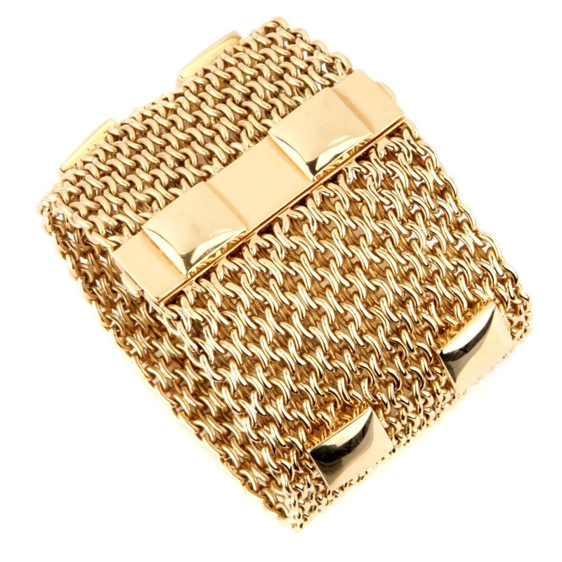 Hermes Collier De Chein Mesh Gold Bracelet 0000936