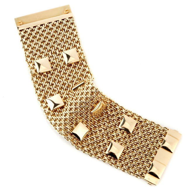 Hermes Collier De Chein Mesh Gold Bracelet 0000936