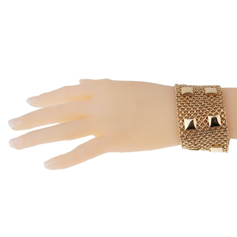 Hermes Collier De Chein Mesh Gold Bracelet 0000936