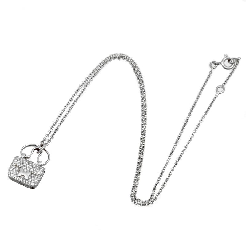 LOUIS VUITTON WHITE GOLD & DIAMOND PADLOCK PENDANT