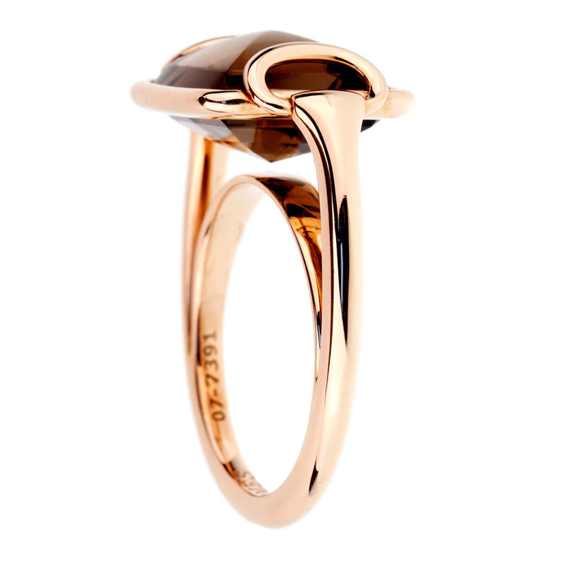 Hermes Deux Anneaux Smoky Quartz Rose Gold Ring 0000924