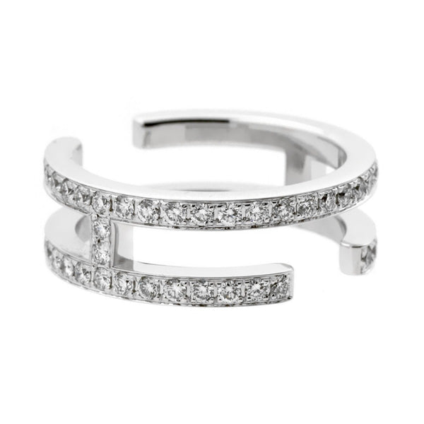 Hermes Diamond Gold H Eternity Ring 0000354
