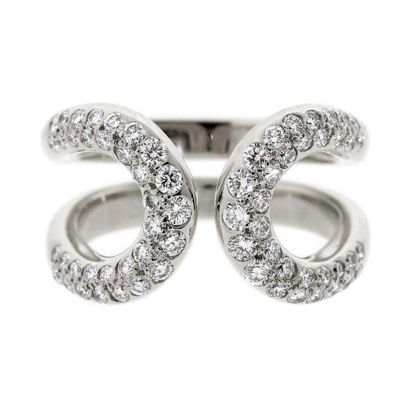 Hermes Diamond H White Gold Cocktail Ring 0001739