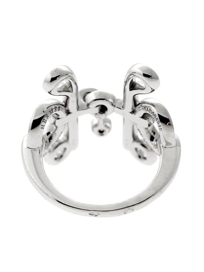 Hermes Diamond H White Gold Ring 0000342