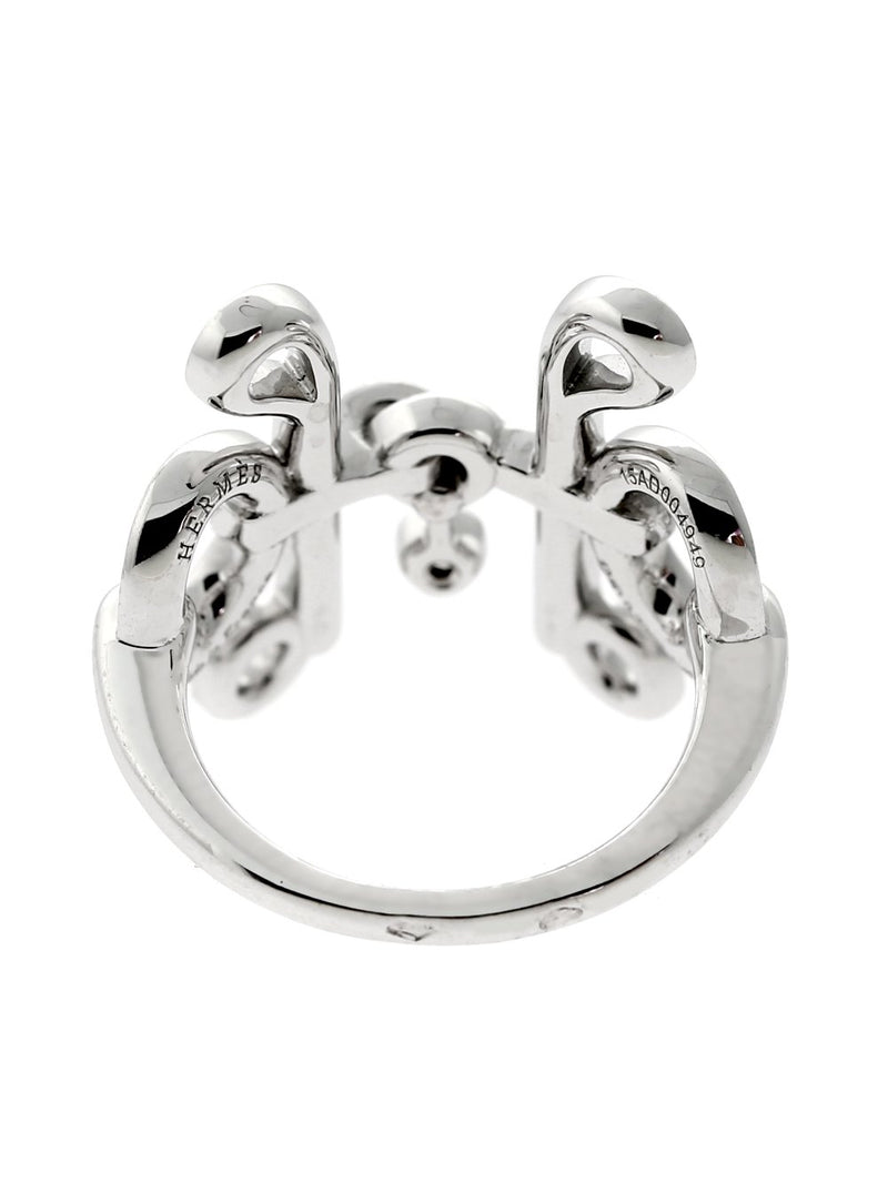 Hermes Diamond H White Gold Ring 0000342