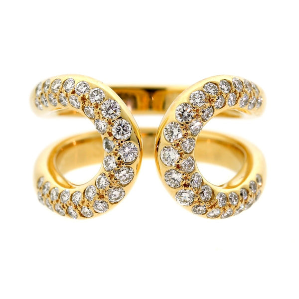 Hermes Diamond H Yellow Gold Ring 0000355