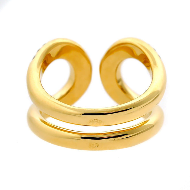 Hermes Diamond H Yellow Gold Ring 0000355