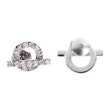 Hermes Diamond Stud 18k White Gold Earrings 0000848