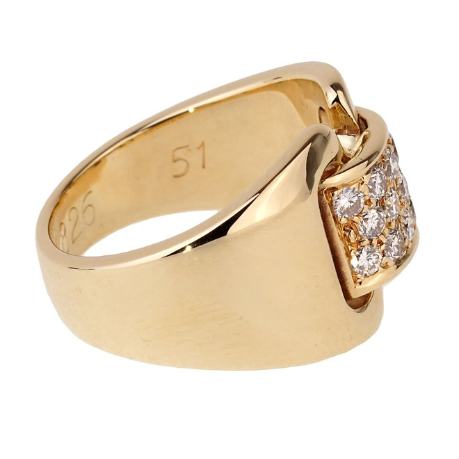 Hermes Diamond Yellow Gold Cocktail Ring 0001075