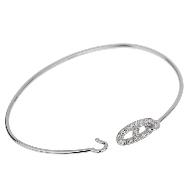 Hermes Farandole White Gold Diamond Bangle Bracelet 0003274