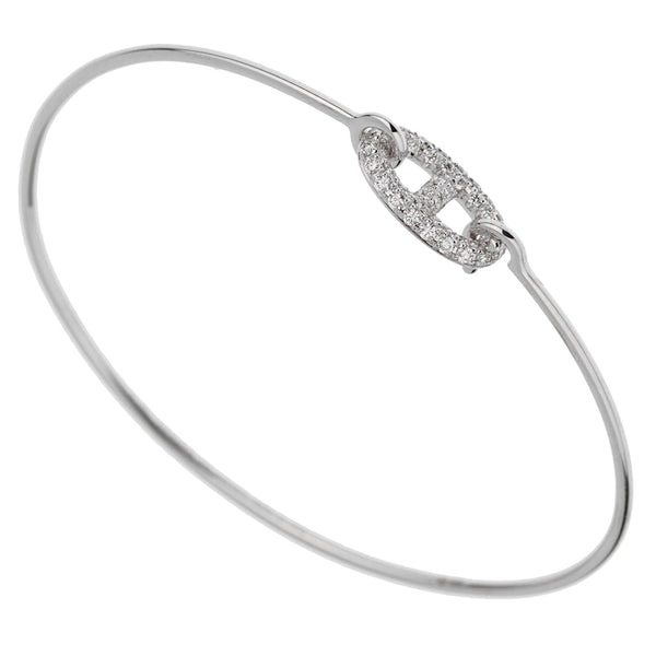 Hermes Farandole White Gold Diamond Bangle Bracelet