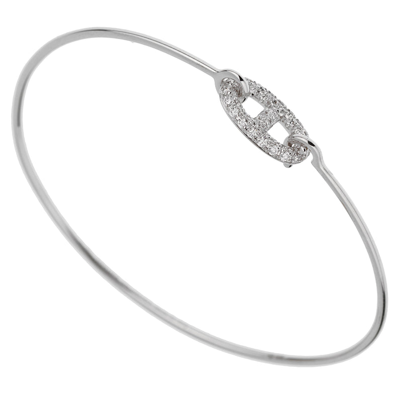 Hermes Farandole White Gold Diamond Bangle Bracelet 0003274