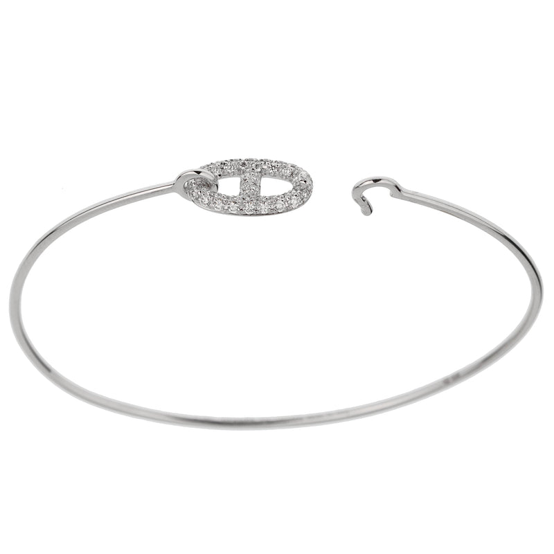 Hermes Farandole White Gold Diamond Bangle Bracelet 0003274