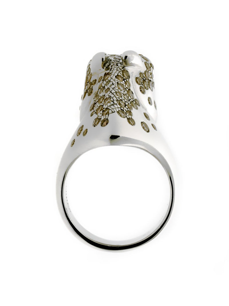 Hermes Galop Horse Diamond Silver Ring 0000274