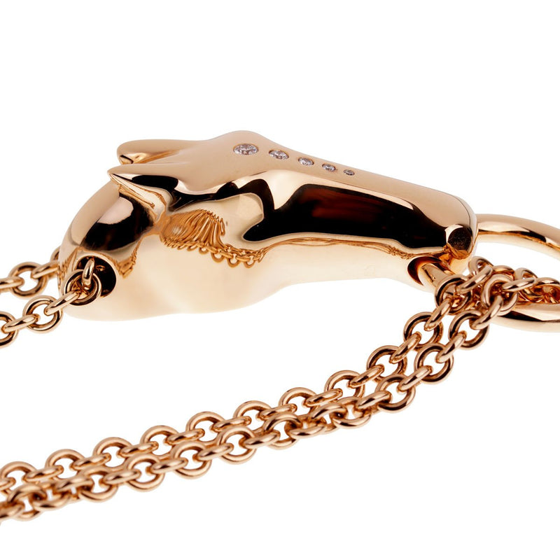 Hermes Galop Rose Gold Diamond Necklace 0002003