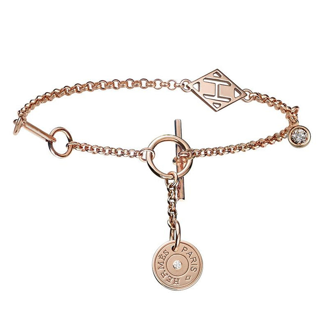 Hermes Gambade Rose Gold Diamond Bracelet 0000638