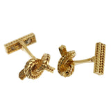Hermes Georges Lenfant Braided Knot Yellow Gold Cufflinks 0003261