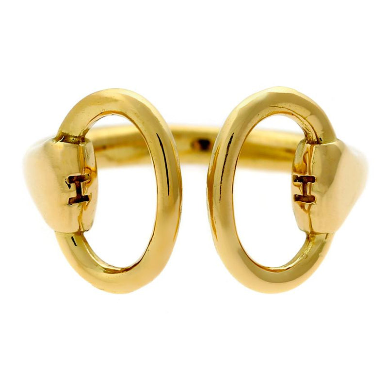 Hermes Gold Stirrup Ring 0000275