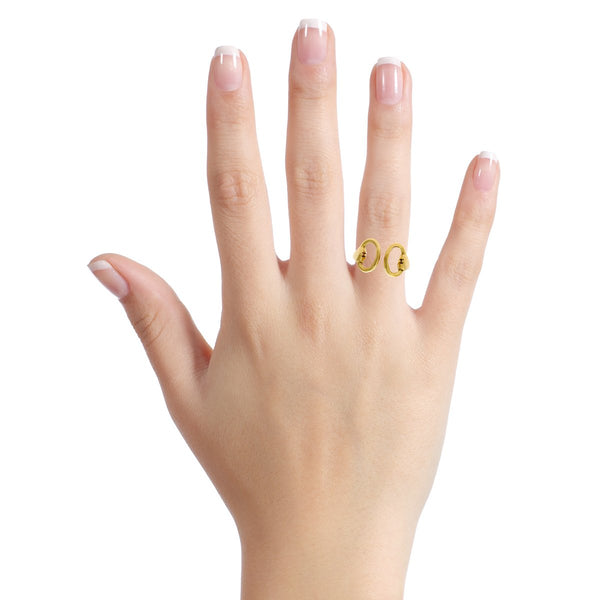 Hermes Gold Stirrup Ring 0000275