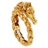 Hermes Horse Head Yellow Gold Bangle Bracelet 0000916