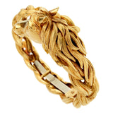 Hermes Horse Head Yellow Gold Bangle Bracelet 0000916