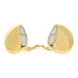 Hermes Mother of Pearl 18k Yellow Gold Earrings 0000888