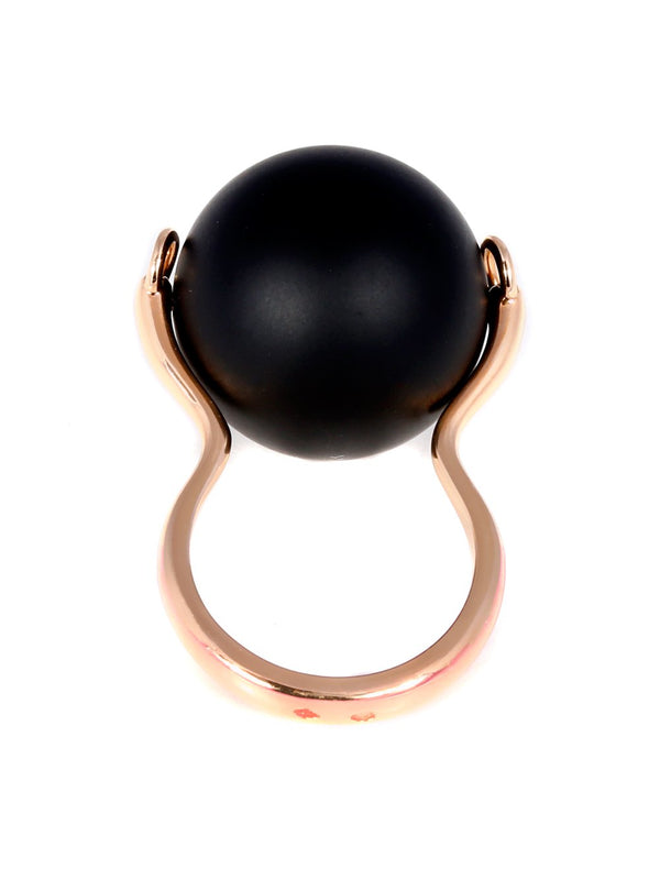 Hermes Onyx Rose Gold Ring 0000334