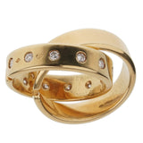 Hermes Paris Diamond Yellow Gold Rolling Ring Bands 0003226