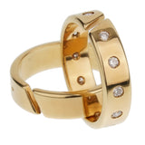 Hermes Paris Diamond Yellow Gold Rolling Ring Bands 0003226