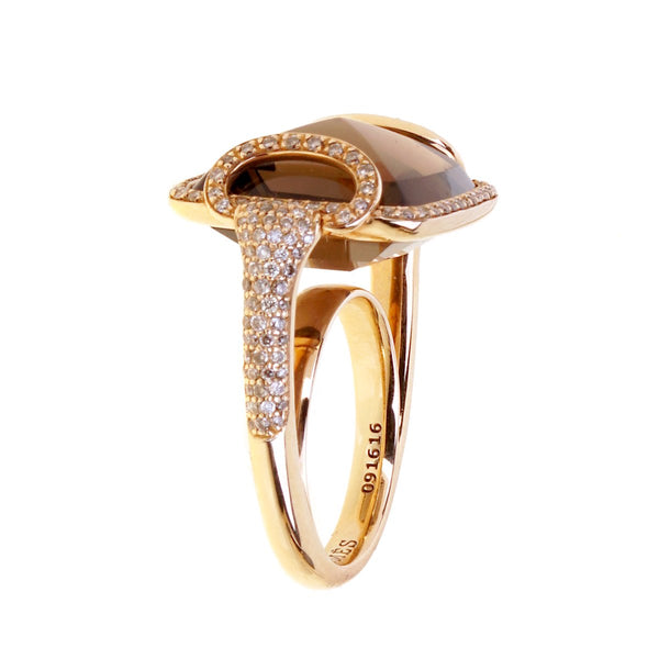 Hermes Smokey Quarts Fancy Diamond Cocktail Ring 0000847