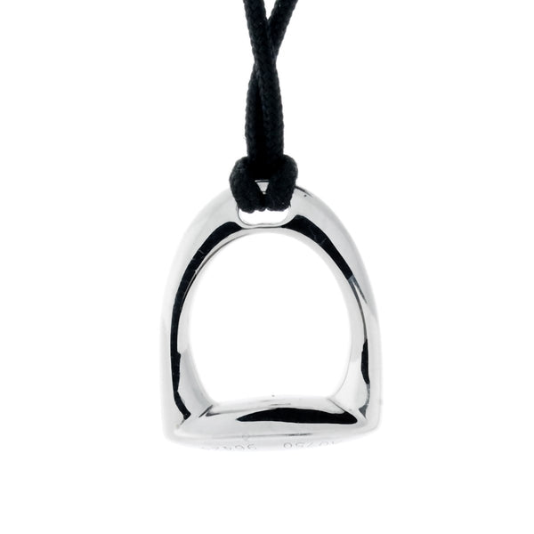 Hermes Stirrup White Gold Necklace 0000920