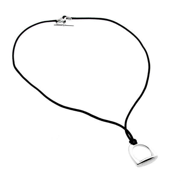 Hermes Stirrup White Gold Necklace 0000920