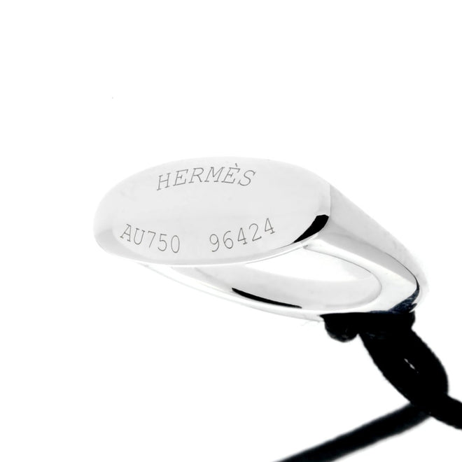 Hermes Stirrup White Gold Necklace 0000920