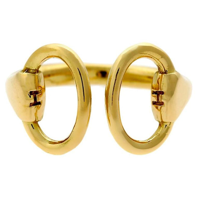Hermes Stirrup Yellow Gold Ring 0000516