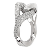 Hermes Twisted Pave Diamond Gold Ring 0000856