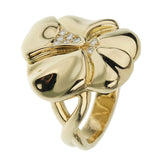 Hermes Vintage Flower Diamond Yellow Gold Ring 1hrma763590