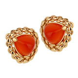 Hermes Vintage Sugarloaf Carnelian 18k Yellow Gold Clip On Earrings 0001051