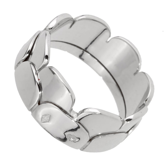 Hermes White Gold Arch Band Ring 0001036