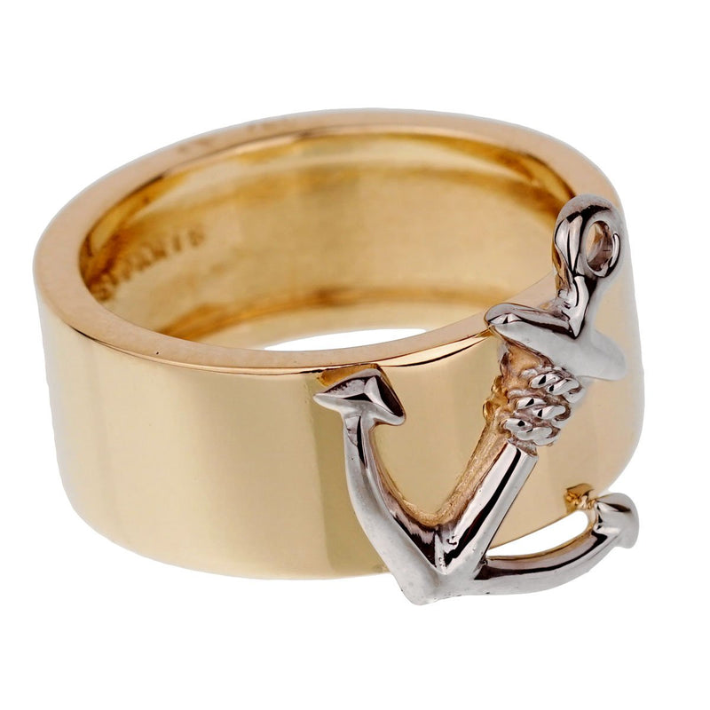 Hermes Yellow Gold Anchor Band Ring 0001858