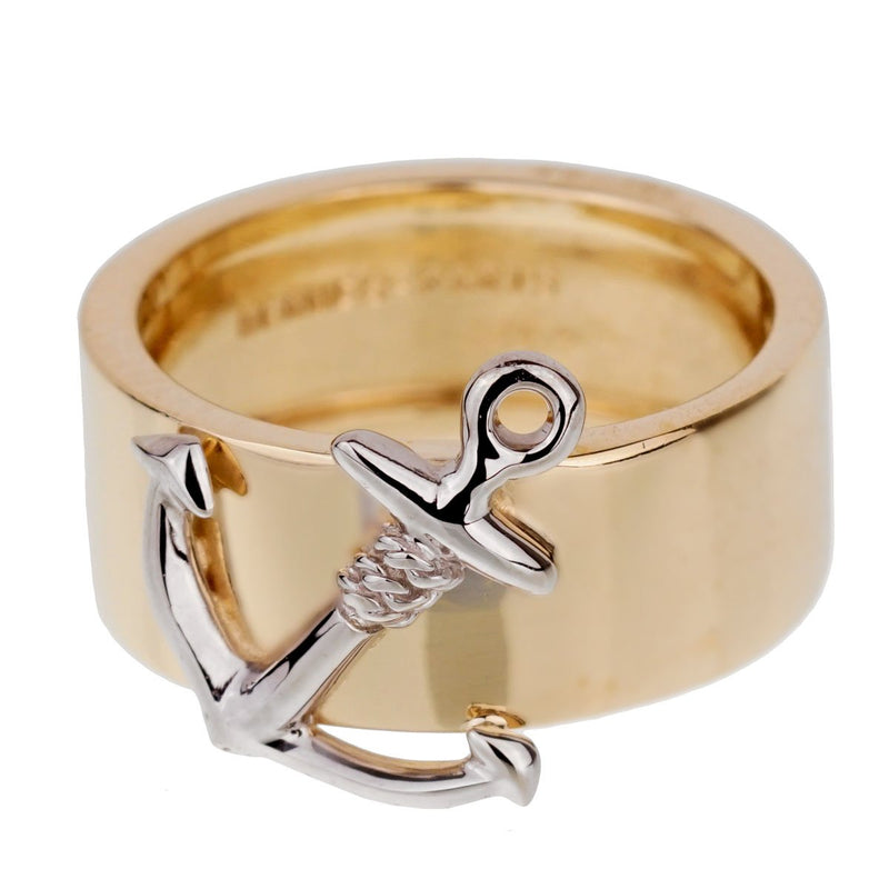 Hermes Yellow Gold Anchor Band Ring 0001858