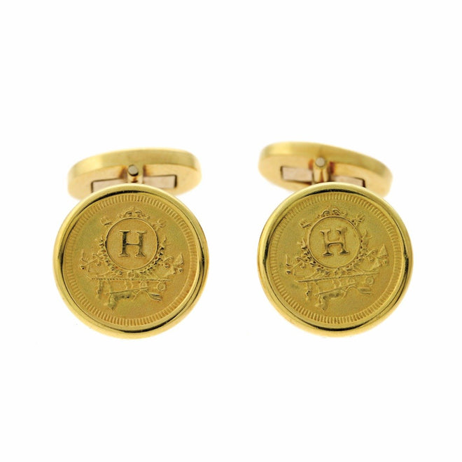 Hermes Yellow Gold Cufflinks 0000552