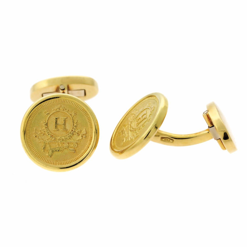 Hermes Yellow Gold Cufflinks 0000552