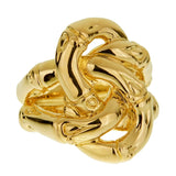 John Hardy Double Bamboo Yellow Gold Ladies Ring 0001825