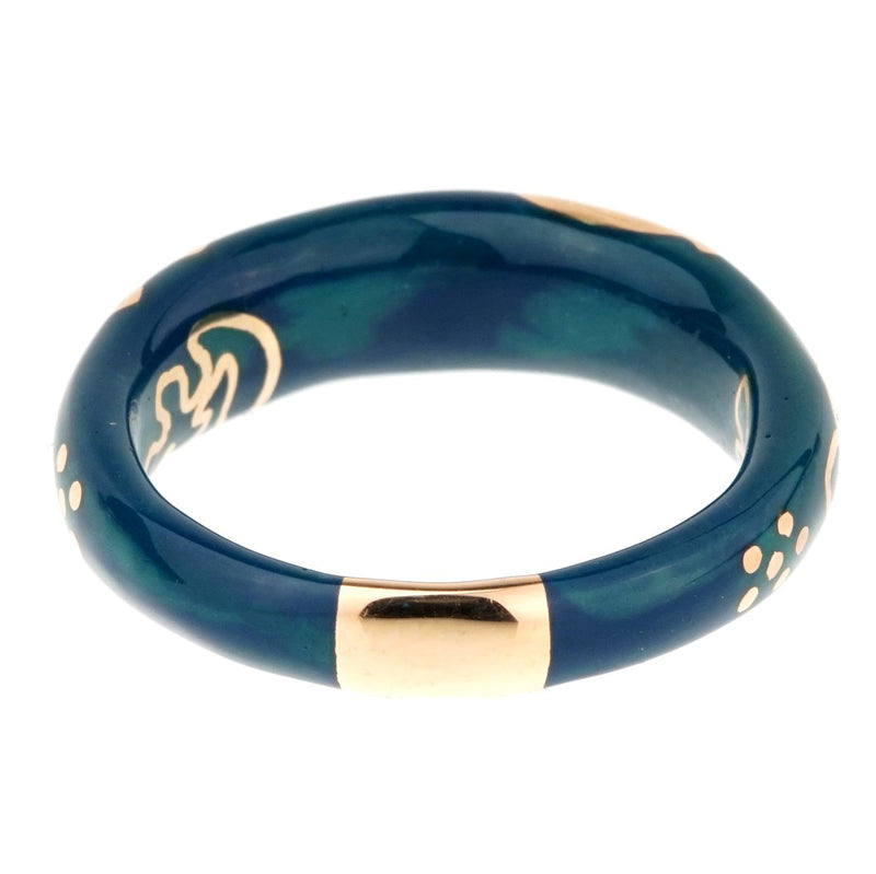 La Nouvelle Bague Blue Enamel Rose Gold Diamond Ring 0000934