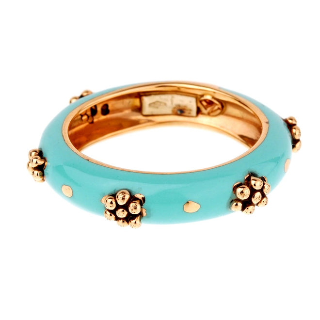 La Nouvelle Bague Turquoise Enamel Rose Gold Ring 0000933
