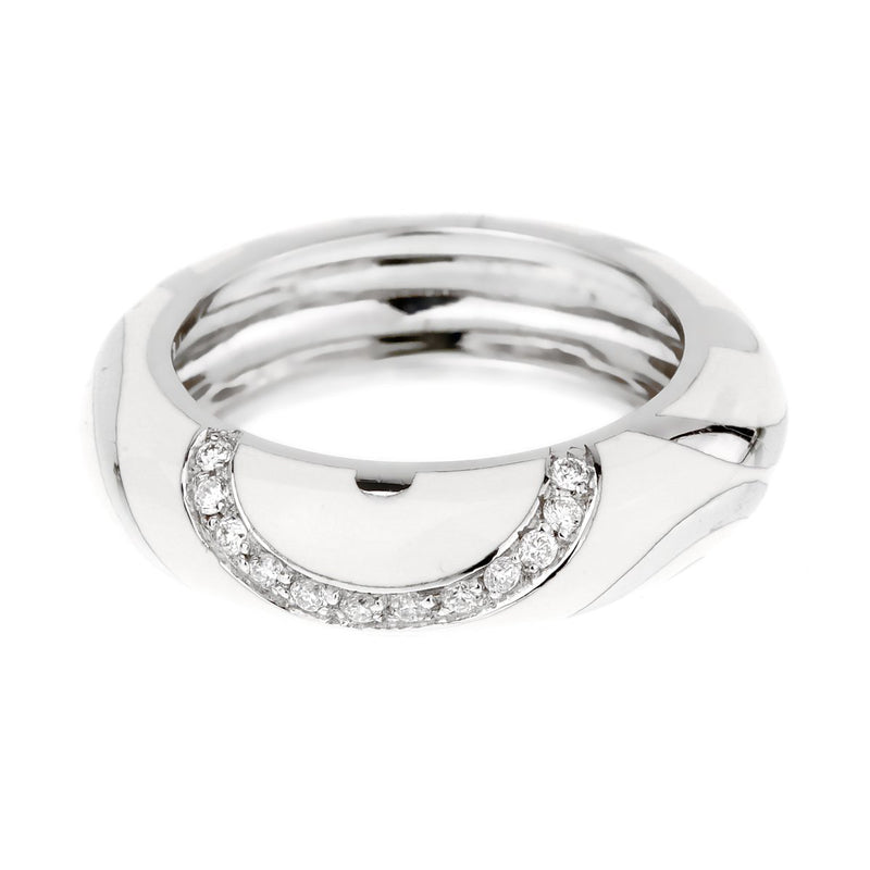 La Nouvelle Bague White Enamel Diamond Ring 0000932