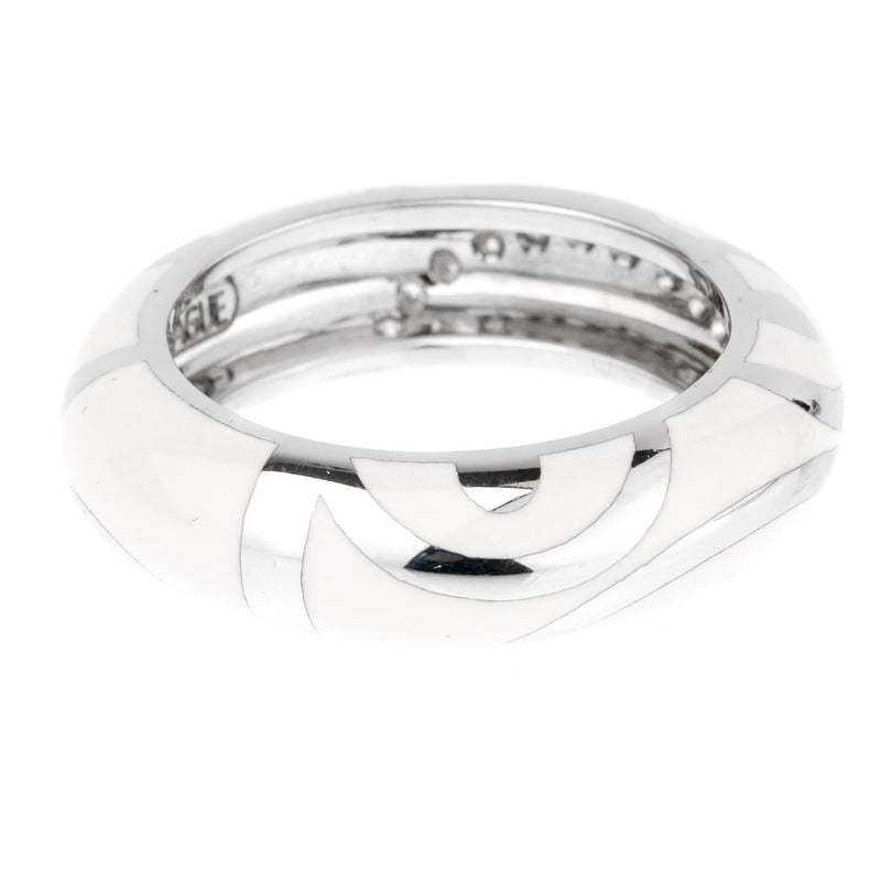 La Nouvelle Bague White Enamel Diamond Ring 0000932