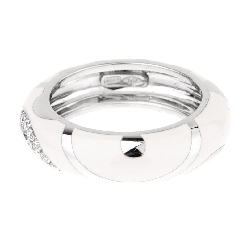 La Nouvelle Bague White Enamel Diamond Ring 0000932