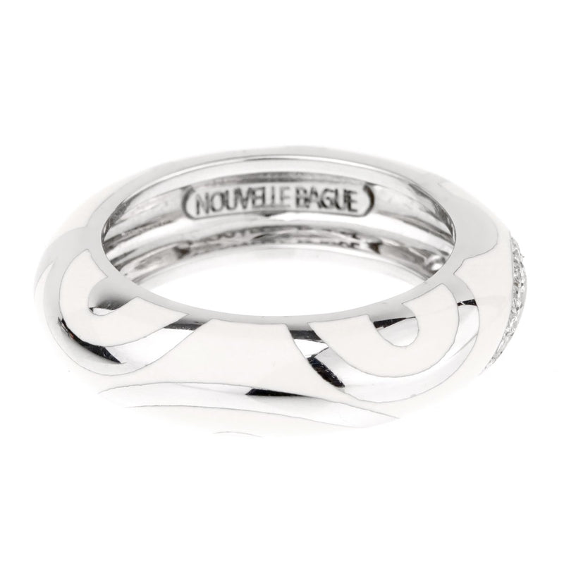 La Nouvelle Bague White Enamel Diamond Ring 0000932