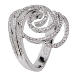 Ladies White Gold Diamond Swirl Cocktail Ring 0001975